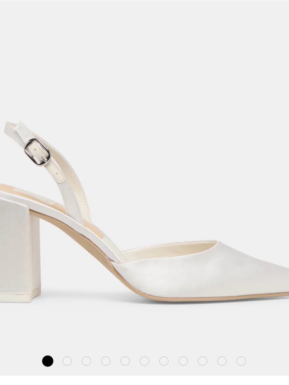 Dolce Vita Carel White Pointed Slingback Block Heel
